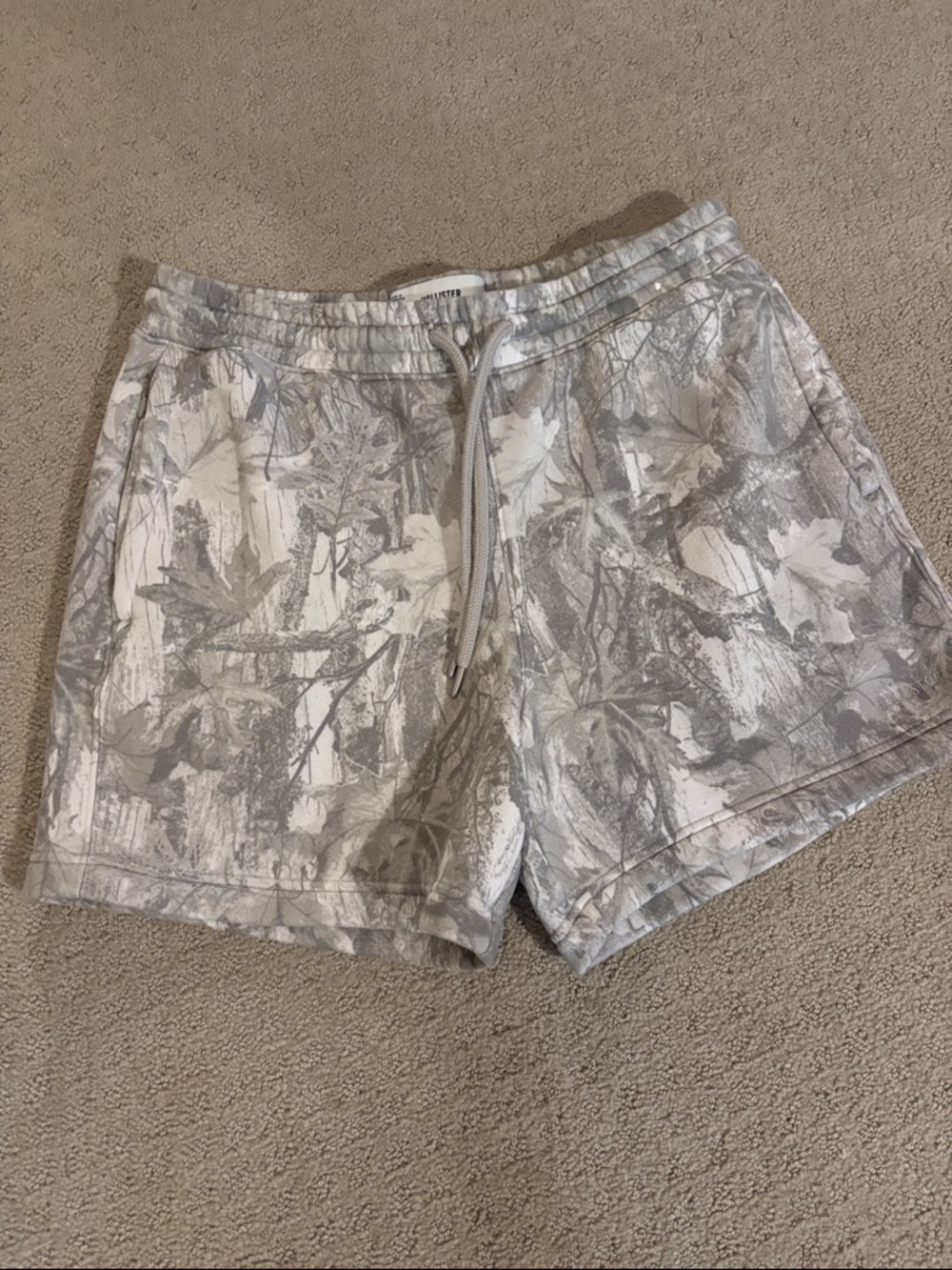 Hollister Light Gray Camo Lounge Sweat Shorts M